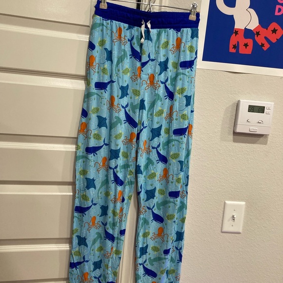 Little Sleepies Ocean Life Pajama Pants - Blue and Orange - Picture 1 of 5
